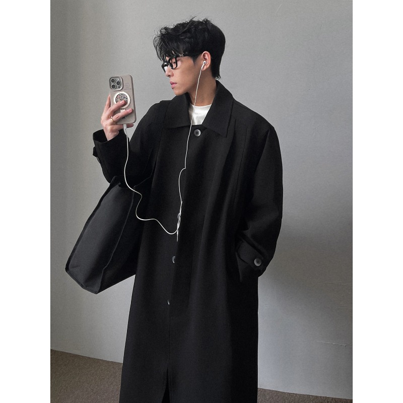 Men'S Fashion X - Mantel Panjang Pria Minimalis dengan Satu