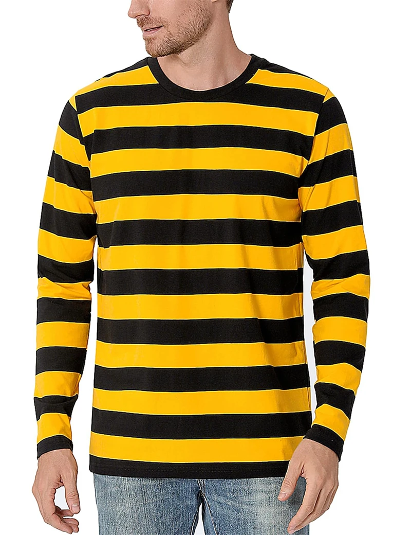 Men'S Fashion T Shirts - Kaos Lengan Panjang Pria dengan Motif