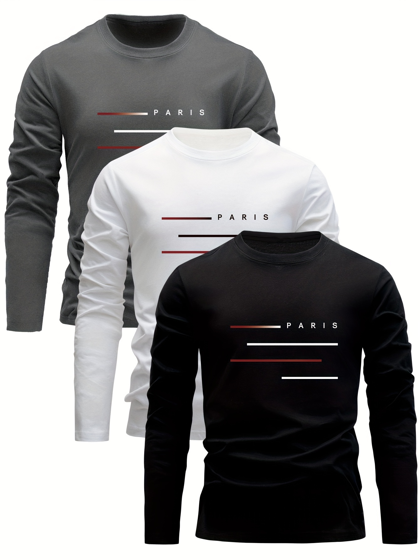 Men'S Fashion T Shirts - Kaos oblong lengan panjang pria berbahan