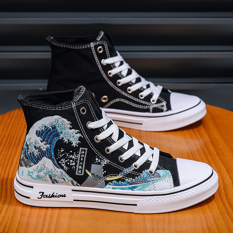 Mens Fashion Trainers - Sepatu Pria Sepatu Kanvas High-Top 2026