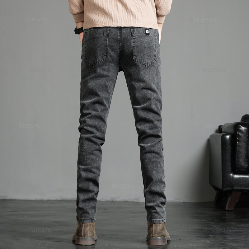 Celana panjang pria, musim sem - Men'S Fashion Grey Jeans ulasan dan harga