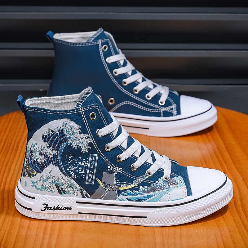 Sepatu Pria Sepatu Kanvas High - Mens Fashion Trainers ulasan dan harga